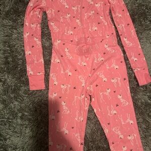 Old Navy Pink Skeleton Print Kids Pajama Set